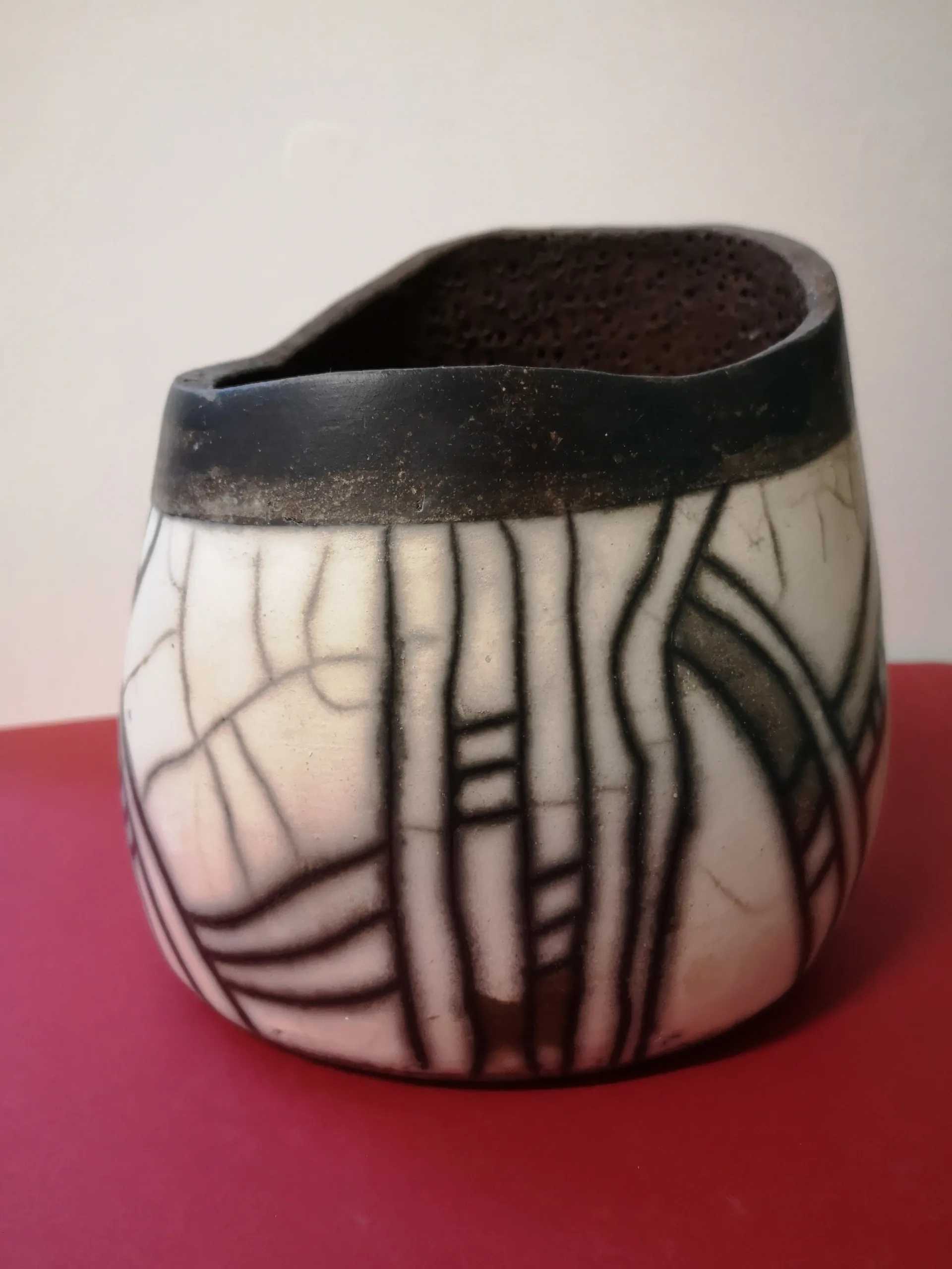 Vaso in ceramica raku