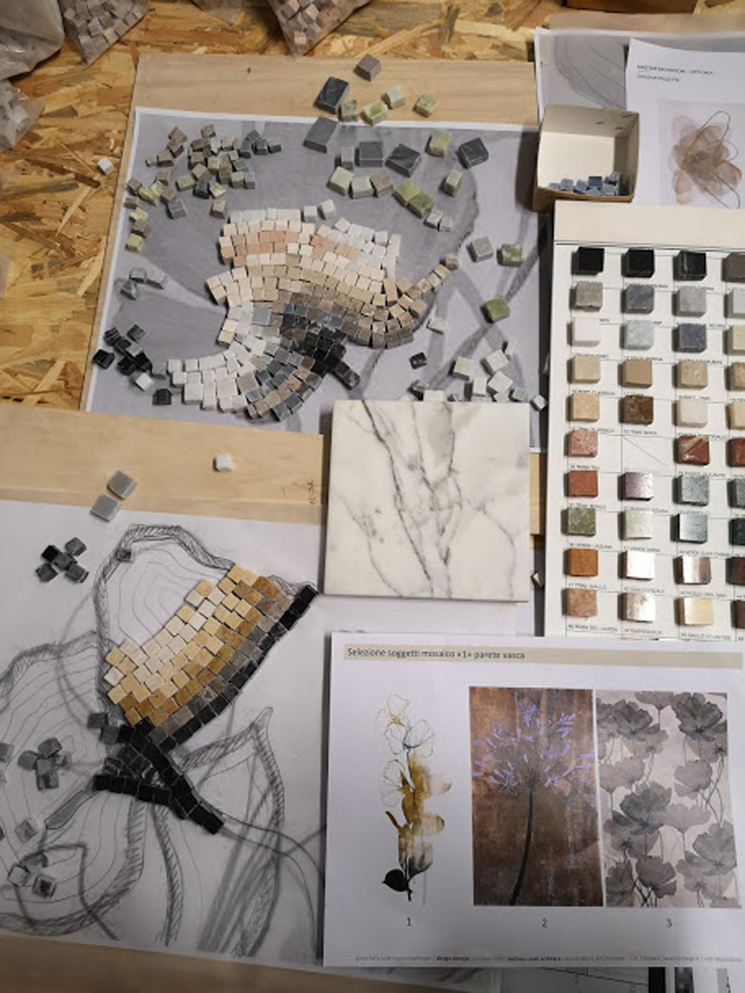 Moodboard arte del mosaico