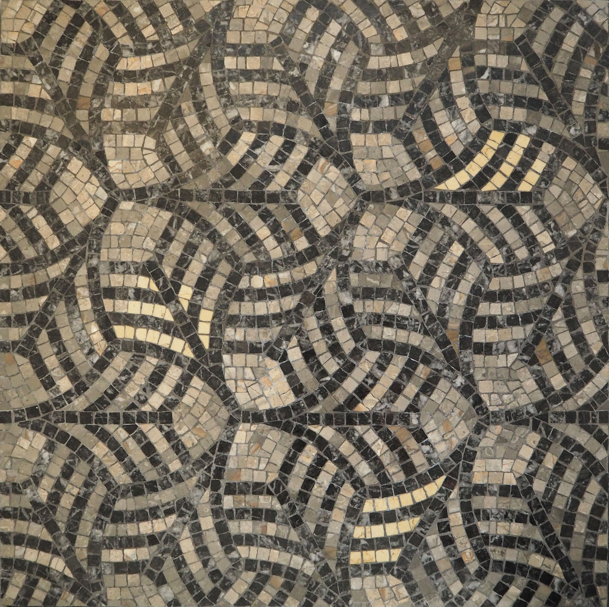 Mosaico per pavimento decoro geometrico motivo a foglie